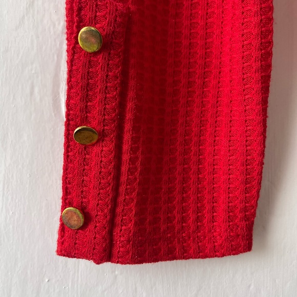Zara Size S waffle top- Red - Picture 3 of 3
